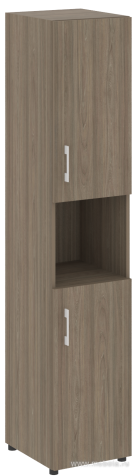 Офисный шкаф узкий закрытый + открыт. полка Л/ПР