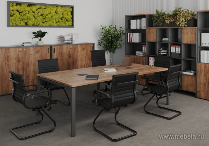 Стол переговорный на П-образных опорах 40х40