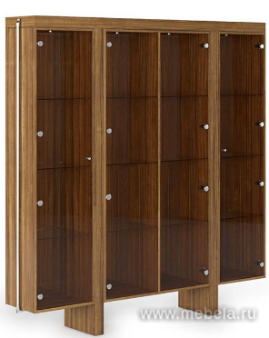 Офисный шкаф со стеклянными дв., стенка зеркало 