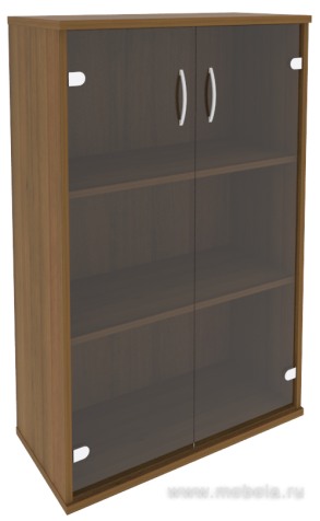 Офисный шкаф средний широкий со стеклом