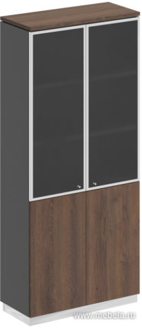 Офисный шкаф высокий со стеклом
