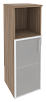 Офисный шкаф средний узкий стекло в раме левый / правый