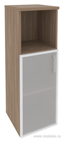 Офисный шкаф средний узкий стекло в раме левый / правый