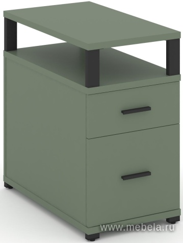 Тумба приставная 1 ящик + 1 распашной фасад. С надставкой.