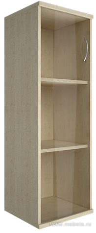 Офисный шкаф узкий средний со стеклом, Л/Пр.