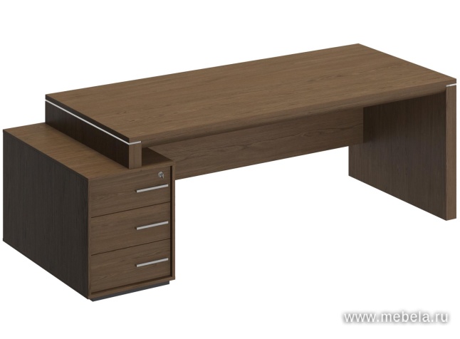 Стол руководителя левый на опорной тумбе малой