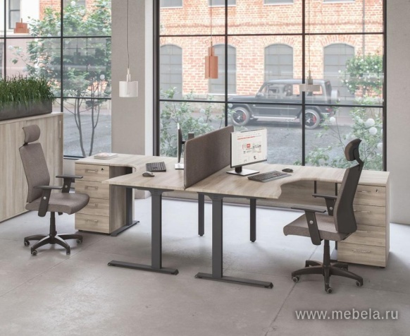 Стол письменный 100 на каркасе МL (2 скоса)