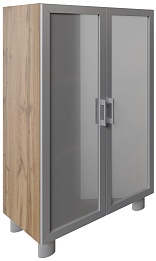 Офисный шкаф средний широкий (со стеклом)