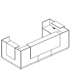 Стойка ресепшн П-образная (полки высокие)