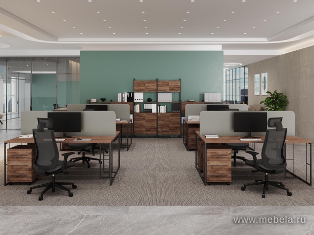 Стол для переговоров на металлических опорах