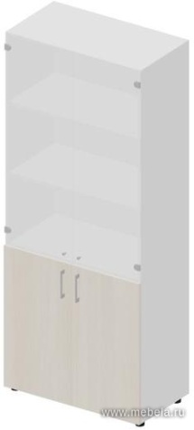 Офисный шкаф для документов (белое матовое стекло)