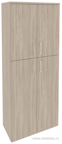 Офисный шкаф высокий широкий (2 средних фасада ЛДСП + 2 низких фасада ЛДСП)