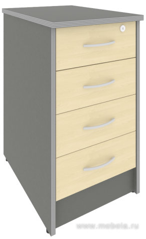 Приставная офисная тумба с замком, 4 ящика