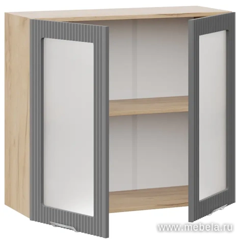 Шкаф навесной c двумя дверями со стеклом