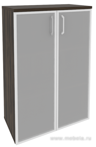 Офисный шкаф средний широкий (2 средних фасада стекло в раме)