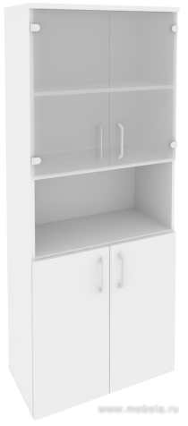 Офисный шкаф высокий широкий со стеклом