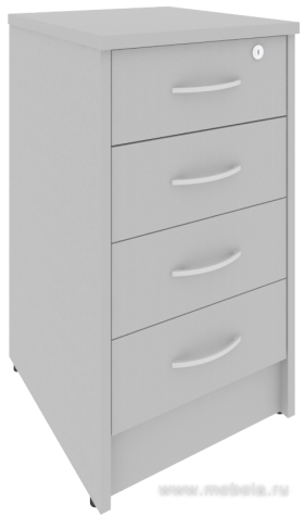 Приставная офисная тумба с замком, 4 ящика