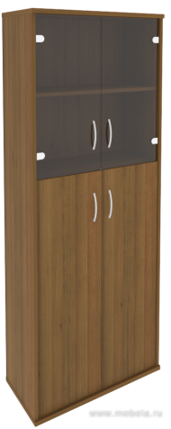 Офисный шкаф высокий  комбинир. со стеклом