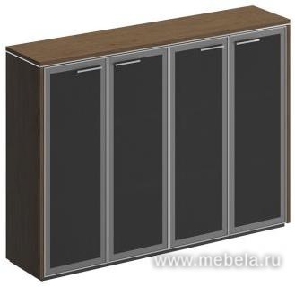 Офисный шкаф для документов средний со стеклянными дверями