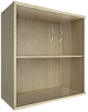 Офисный шкаф низкий широкий со стеклом