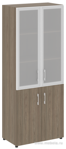 Офисный шкаф комбинированный со стеклом в раме