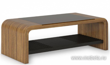 Cтол журнальный со стекл. столешн. и полкой 