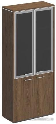 Офисный шкаф для документов со стеклянными дверями