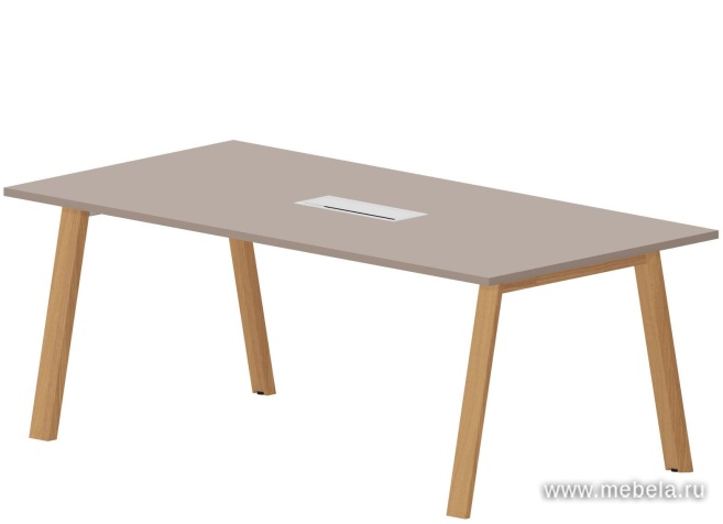 Прямоугольный Стол с металлическим аутлетом