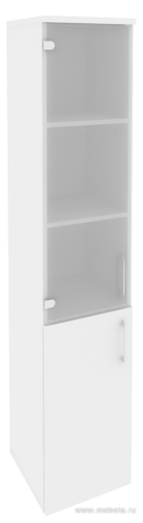 Офисный шкаф высокий узкий стекло (лев/прав) 