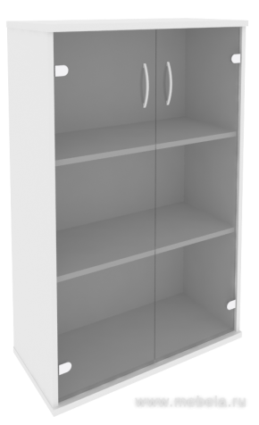 Офисный шкаф средний широкий со стеклом