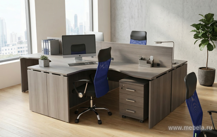 Офисный шкаф узкий высокий закрытый с нишей (ЛДСП)