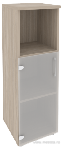 Офисный шкаф средний узкий лев./прав. (1 низкий фасад стекло)