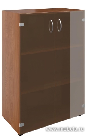 Офисный шкаф широкий средний с тонир. стеклом (без топа)