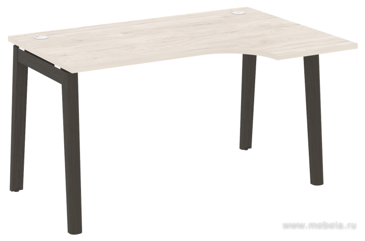 Стол эргономичный правый, опоры - массив дерева