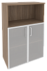 Офисный шкаф средний широкий со стеклом в раме
