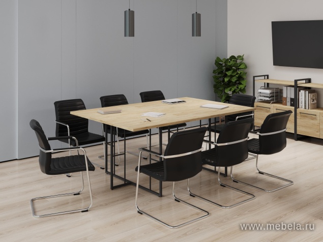 Стол для переговоров на металлических опорах