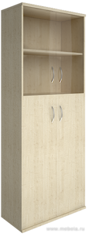 Офисный шкаф высокий широкий со стеклом