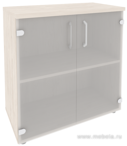 Офисный шкаф низкий широкий (2 низких фасада стекло)