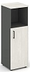 Офисный шкаф средний узкий левый / правый (1 низкий фасад, задняя стенка ЛДСП)