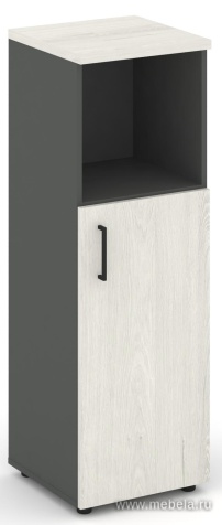 Офисный шкаф средний узкий левый / правый (1 низкий фасад, задняя стенка ЛДСП)