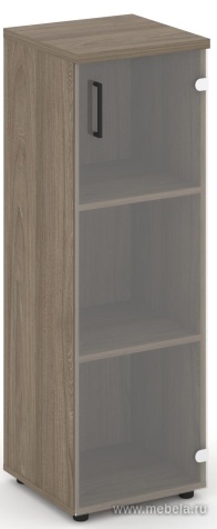 Офисный шкаф средний узкий левый / правый (1 средний фасад стекло, задняя стенка ЛДСП)