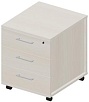 Тумба мобильная (3 ящика, стандартные колёсные опоры, ручки - алюминий)
