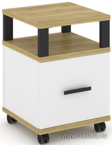 Тумба мобильная 1 распашной фасад. С надставкой.