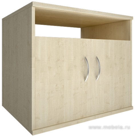 Офисная тумба для оргтехники, с нишей и распашными дверцами