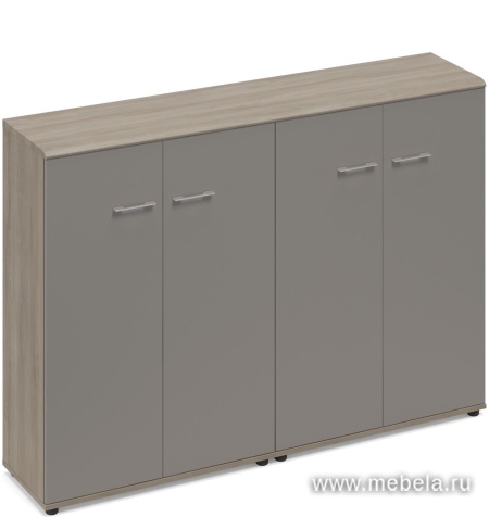 Офисный шкаф средний комбинированный закрытый (топ МДФ)