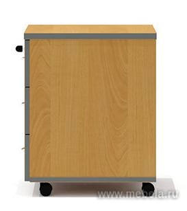 Тумба мобильная с колёсиками и замком, 3 ящика