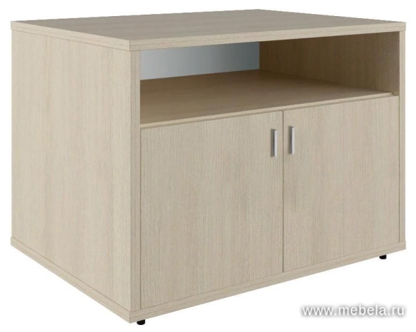 Офисная тумба для оргтехники, с нишей и распашными дверцами