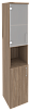 Офисный шкаф высокий узкий со стеклом левый / правый