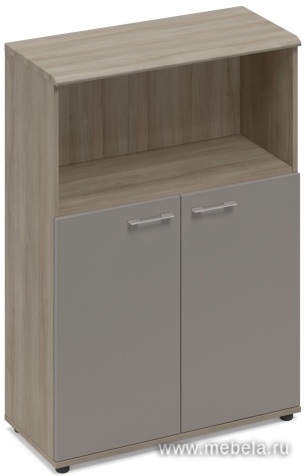 Офисный шкаф средний полузакрытый (топ МДФ)