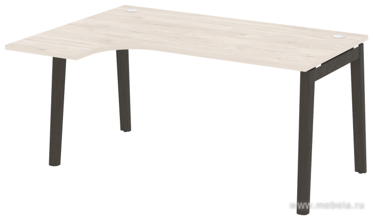 Стол эргономичный левый, опоры - массив дерева